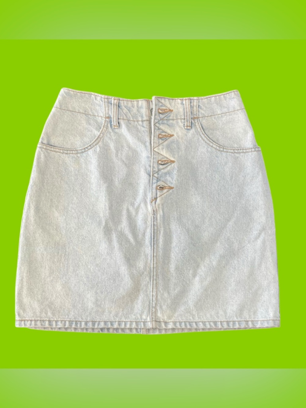 GUESS Vintage Light Wash Denim Button Mini Skirt